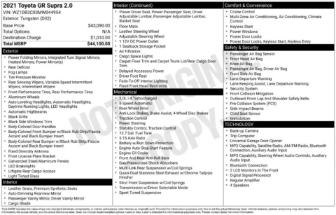 Photos of 2021 Toyota Supra 2.0 for sale in St. Charles, MO at Clement Supercenter