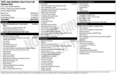 Photos of 2023 Jeep Gladiator Sport for sale in St. Charles, MO at Clement Supercenter