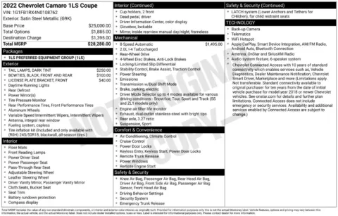 Photos of 2022 Chevrolet Camaro 1LS for sale in St. Charles, MO at Clement Supercenter