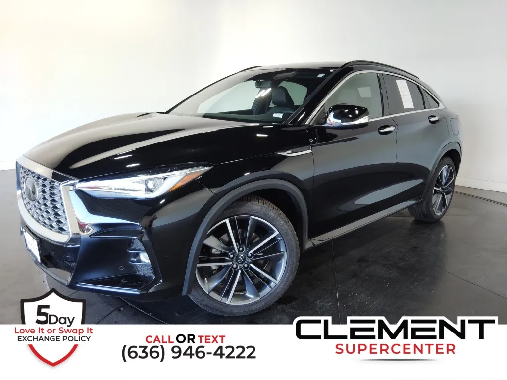 Black 2024 INFINITI QX55 ESSENTIAL for sale in St. Charles, MO
