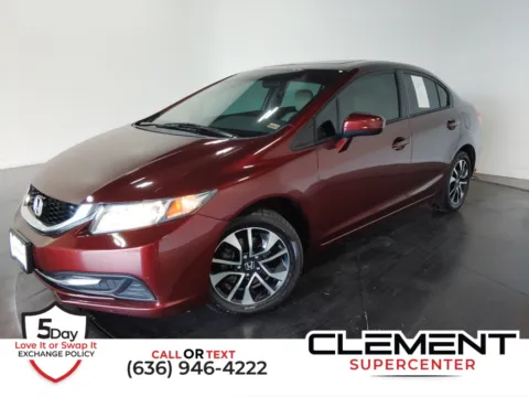 Red 2015 Honda Civic EX for sale in St. Charles, MO