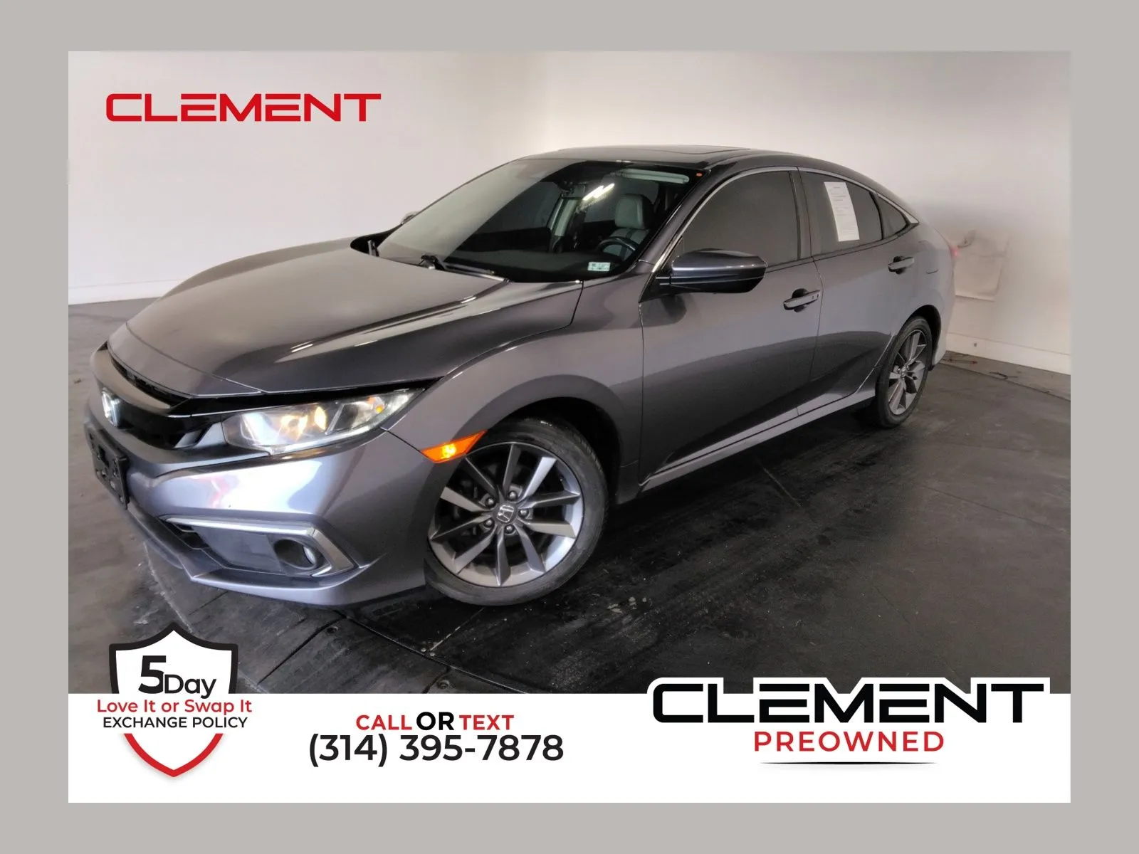 Silver 2020 Honda Civic EX-L for sale in Florissant, MO