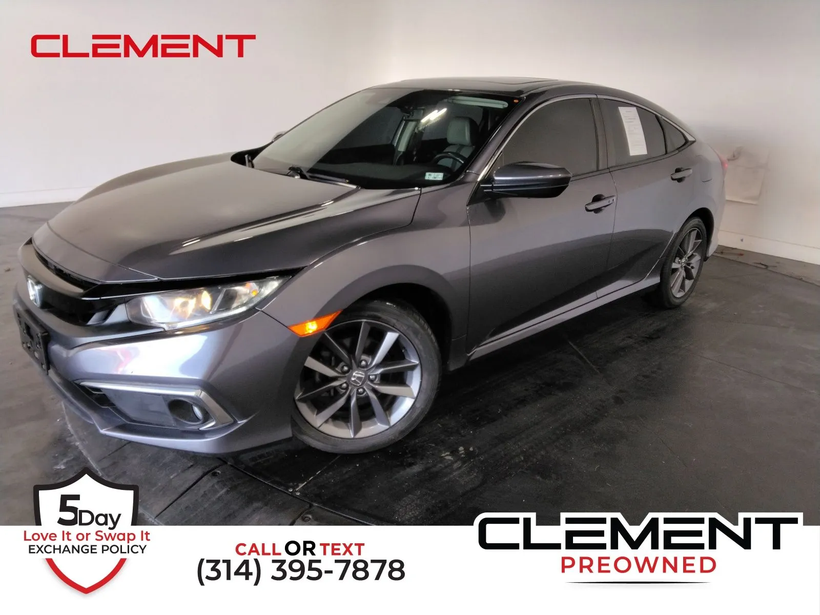 Silver 2020 Honda Civic EX-L for sale in Florissant, MO