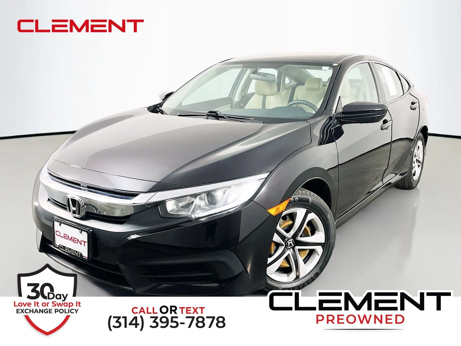 Black 2018 Honda Civic LX for sale in Florissant, MO
