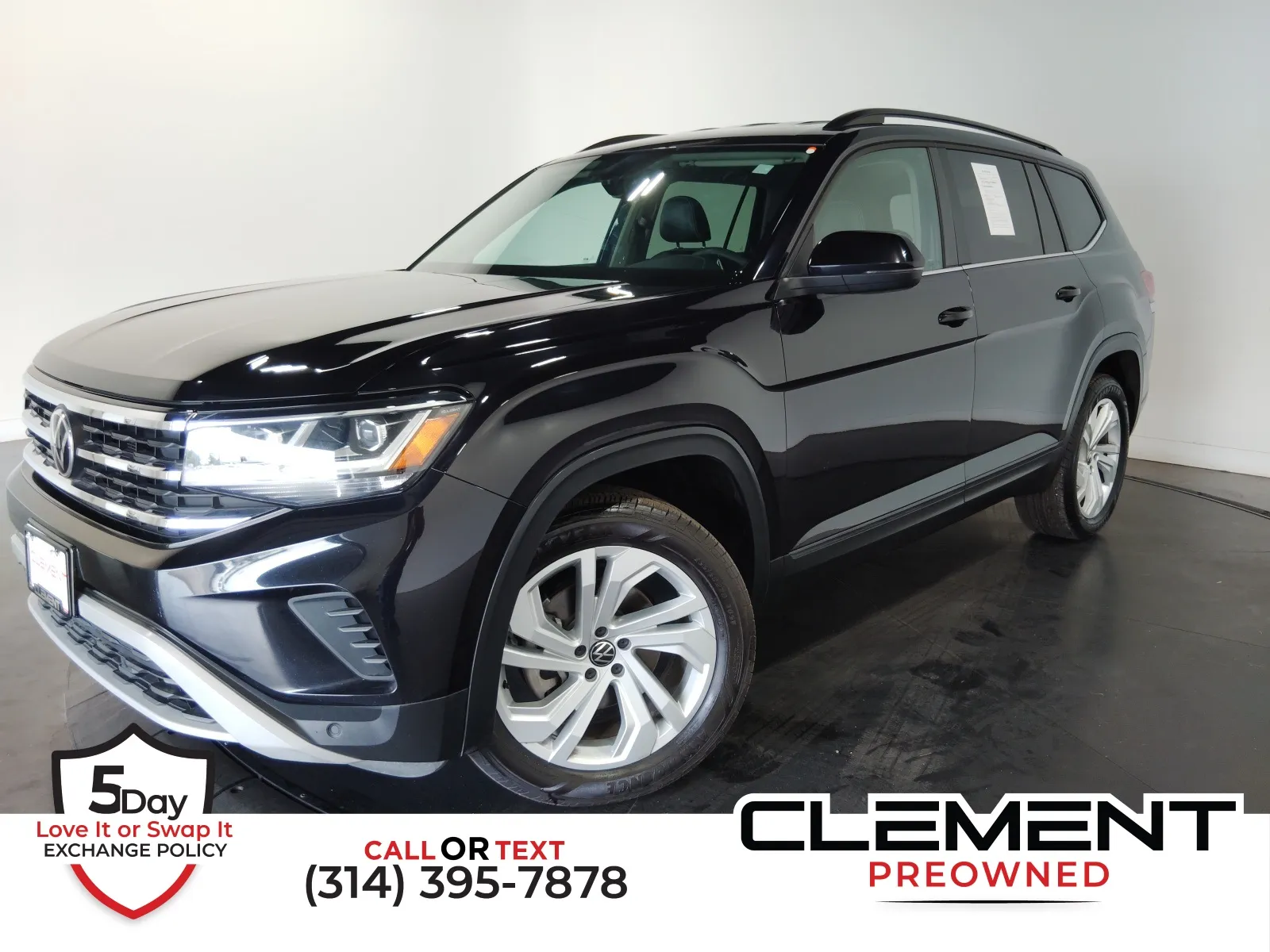 Black 2021 Volkswagen Atlas 3.6L V6 SE w/Technology for sale in Florissant, MO