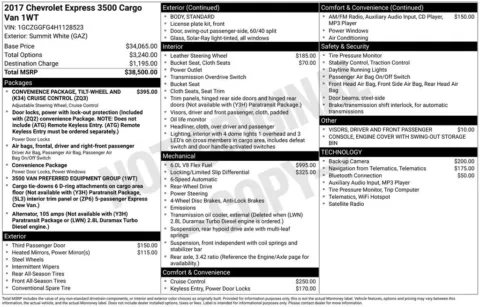 Another view of 2017 Chevrolet Express Cargo Van 3500 for sale in Auburn, WA at Bud Clary Auburn CDJR