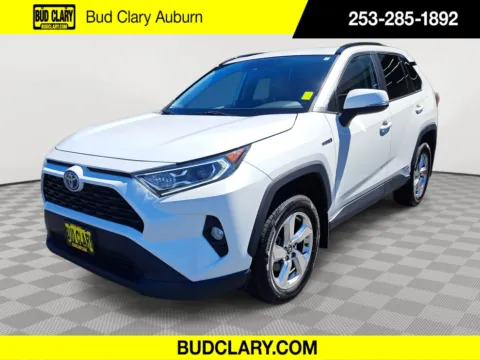 White 2021 Toyota RAV4 Hybrid XLE Premium for sale in Auburn, WA