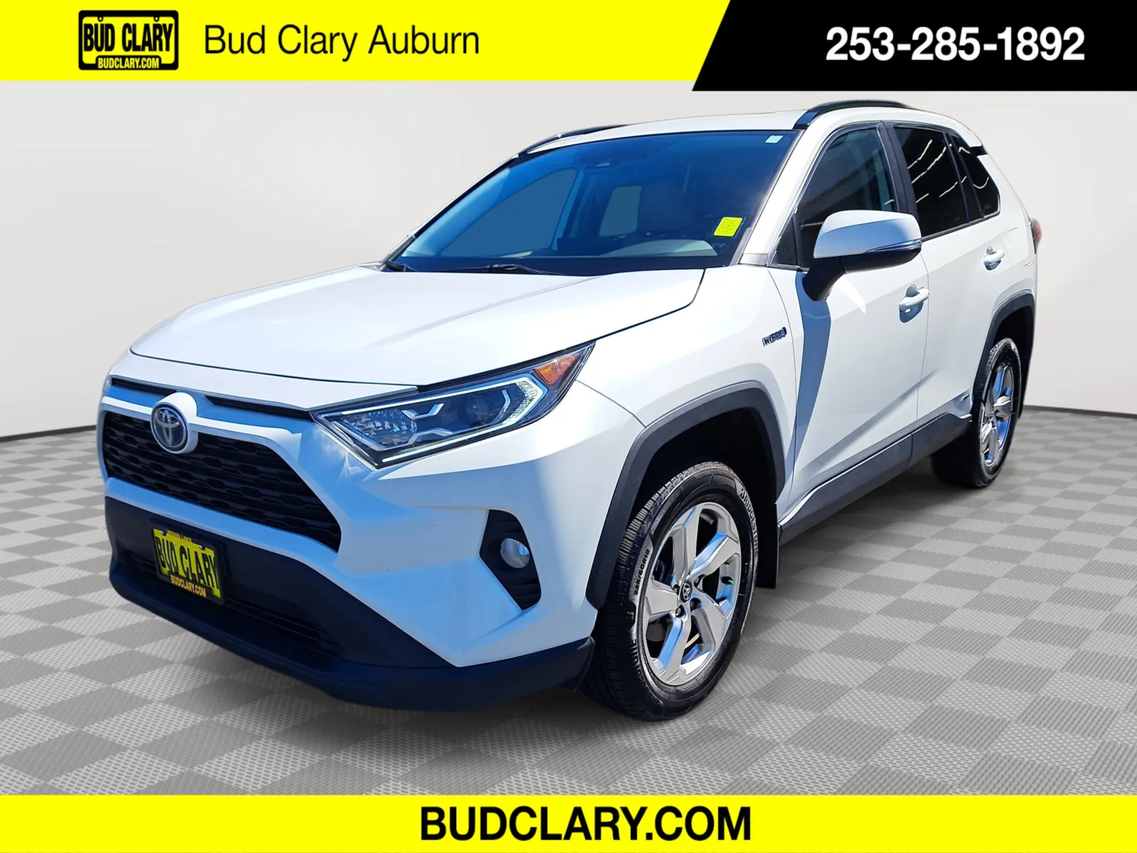 White 2021 Toyota RAV4 Hybrid XLE Premium for sale in Auburn, WA