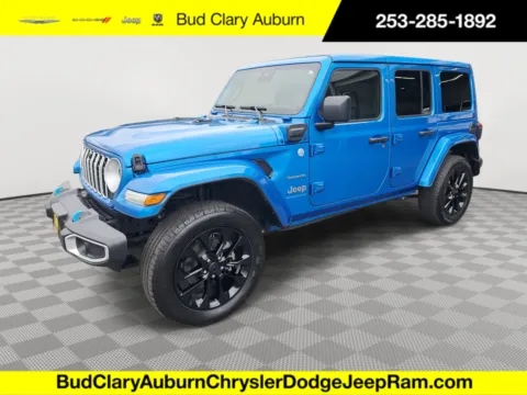 Blue 2024 Jeep Wrangler 4xe Sahara for sale in Auburn, WA