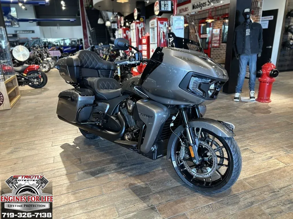 Unknown 2025 Indian Motorcycle Pursuit® Dark Horse® 112 w/PowerBand Audio Heavy Metal for sale in Pueblo West, CO