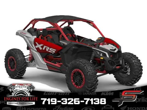 Silver 2025 Can-Am Maverick X3 X rs Turbo RR with Smart-Shox Fiery Red & Hyper Silver for sale in Pueblo West, CO