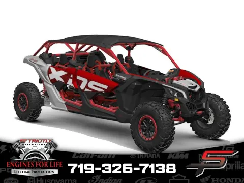 Silver 2025 Can-Am Maverick X3 Max X DS Turbo RR With Smart-Shox Fiery Red & Hyper Silver for sale in Pueblo West, CO