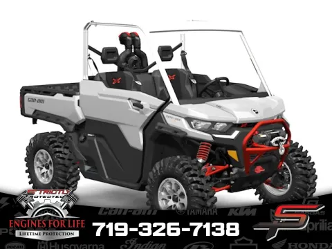Silver 2025 Can-Am Defender X mr with Half-Doors HD10 Hyper Silver & Legion Red for sale in Pueblo West, CO