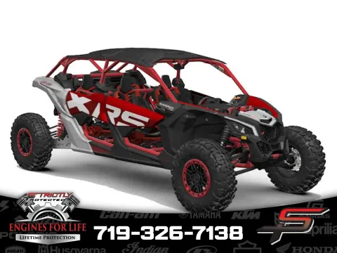Silver 2025 Can-Am Maverick X3 Max X RS Turbo RR With Smart-Shox Fiery Red & Hyper Silver for sale in Pueblo West, CO