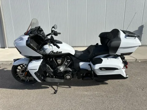 More photos of 2025 Indian Motorcycle Pursuit® Dark Horse® 112 w/PowerBand Audio Ghost White Metallic Crystal wit Ghost White Metallic Crystal with Black Vivid at Strictly Powersports, CO