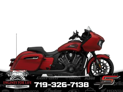 Red 2024 Indian Motorcycle Challenger® Dark Horse® w/PowerBand Audio Pkg Sunset Red Smoke for sale in Pueblo West, CO