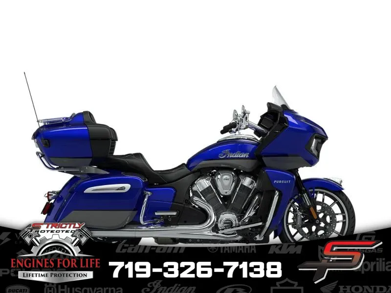2024 Indian Motorcycle Pursuit® Limited® with PowerBand Audio Package Spirit Blue Metallic for sale in Pueblo West, CO
