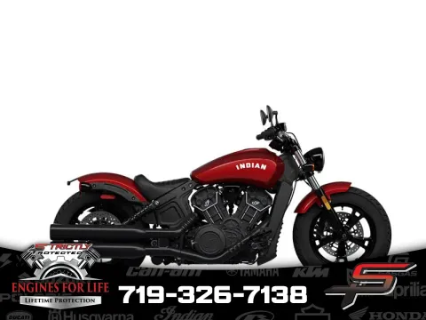 Red 2024 Indian Motorcycle Scout® Bobber Sixty ABS Sunset Red Metallic for sale in Pueblo West, CO
