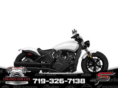 White 2024 Indian Motorcycle Scout® Bobber Sixty ABS Ghost White Metallic for sale in Pueblo West, CO