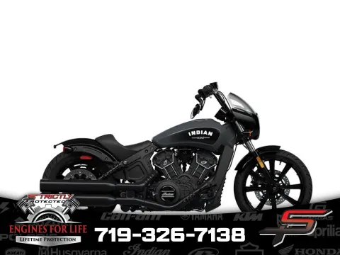 Gray 2024 Indian Motorcycle Scout® Rogue ABS Stealth Gray with Graphics for sale in Pueblo West, CO