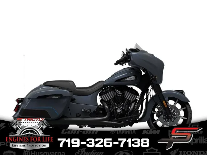 2024 Indian Motorcycle Chieftain® Dark Horse® w/Powerband Audio Pkg Icon Stealth Gray Azure for sale in Pueblo West, CO