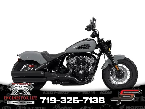 Gray 2025 Indian Motorcycle Chief® Bobber Dark Horse® Storm Gray for sale in Pueblo West, CO