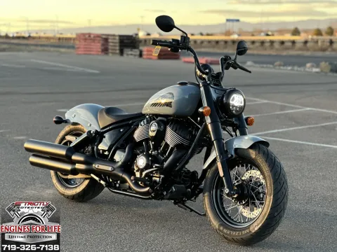 Gray 2025 Indian Motorcycle Chief® Bobber Dark Horse® Storm Gray for sale in Pueblo West, CO