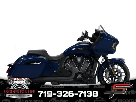 Blue 2025 Indian Motorcycle Challenger® Dark Horse® w/PowerBand Audio Springfield Blue for sale in Pueblo West, CO