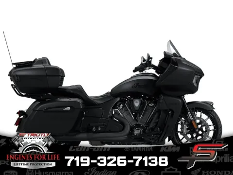Black 2025 Indian Motorcycle Pursuit® Dark Horse® w/PowerBand Audio Black Smoke for sale in Pueblo West, CO