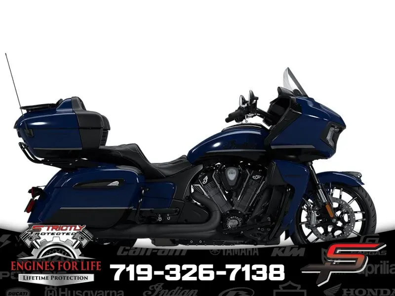 2025 Indian Motorcycle Pursuit® Dark Horse® w/PowerBand Audio Springfield Blue Vivid Crystal / Bla Springfield Blue Vivid Crystal / Black Vivid for sale in Pueblo West, CO