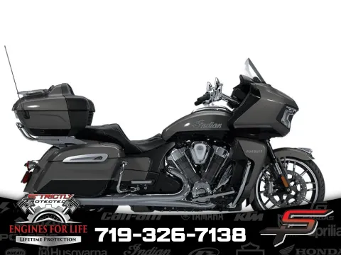 Black 2025 Indian Motorcycle Pursuit® Limited w/PowerBand Audio Heavy Metal with Black Metallic for sale in Pueblo West, CO
