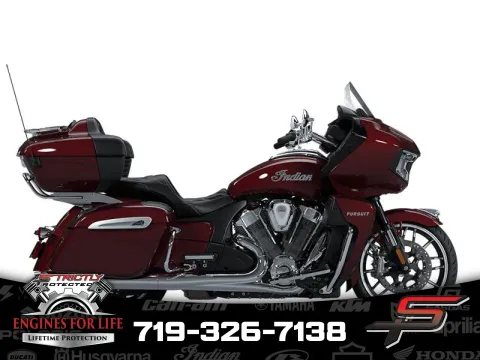 Red 2025 Indian Motorcycle Pursuit® Limited w/PowerBand Audio Maroon Metallic for sale in Pueblo West, CO
