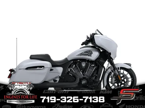 White 2025 Indian Motorcycle Chieftain® PowerPlus Dark Horse w/PowerBand Audio Ghost White Metallic Smok Ghost White Metallic Smoke for sale in Pueblo West, CO