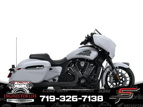 White 2025 Indian Motorcycle Chieftain® PowerPlus Dark Horse® 112 Ghost White Metallic Smoke for sale in Pueblo West, CO