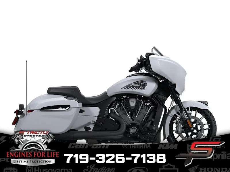 2025 Indian Motorcycle Chieftain® PowerPlus Dark Horse® 112 w/PowerBand Ghost White Metallic Smoke for sale in Pueblo West, CO