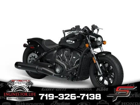 Black 2025 Indian Motorcycle Scout® Bobber Limited +Tech Black Metallic for sale in Pueblo West, CO