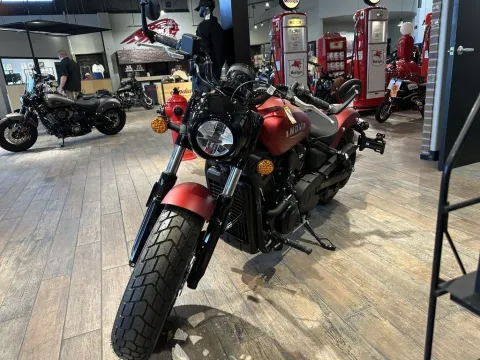 Another view of 2025 Indian Motorcycle Scout® Bobber Limited +Tech Sunset Red Smoke for sale in Pueblo West, CO at Strictly Powersports