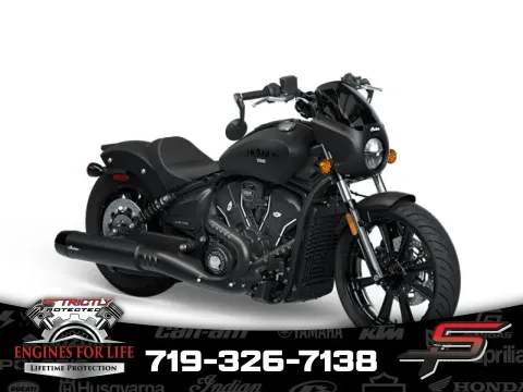 Black 2025 Indian Motorcycle Sport Scout® Limited +Tech Black Smoke for sale in Pueblo West, CO