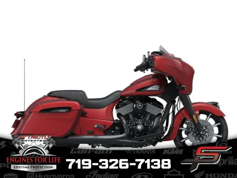 Red 2025 Indian Motorcycle Chieftain® Dark Horse® w/PowerBand Audio Sunset Red Smoke for sale in Pueblo West, CO