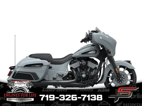 Gray 2025 Indian Motorcycle Chieftain® Dark Horse® Storm Gray/Graphics for sale in Pueblo West, CO