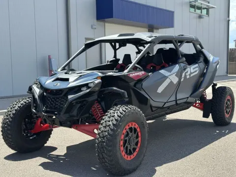 Another view of 2025 Can-Am Maverick R Max X RS With Smart-Shox Dusty Navy & Legion Red for sale in Pueblo West, CO at Strictly Powersports