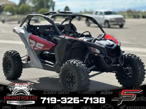 Silver 2024 Can-Am Maverick X3 RS Turbo RR Fiery Red & Hyper Silver for sale in Pueblo West, CO