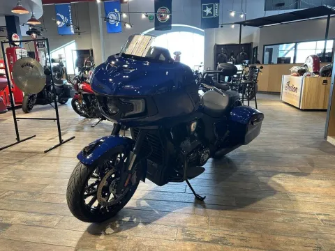 Another view of 2025 Indian Motorcycle Challenger® Dark Horse® 112 Springfield Blue for sale in Pueblo West, CO at Strictly Powersports