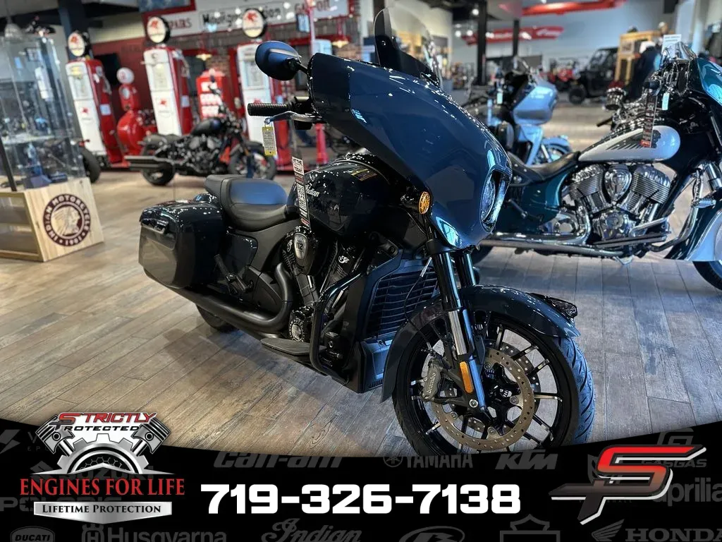 Blue 2025 Indian Motorcycle Chieftain® PowerPlus Dark Horse® 112 Blue Dusk for sale in Pueblo West, CO