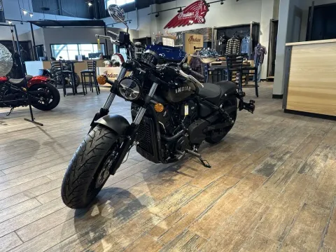 Another view of 2025 Indian Motorcycle Scout® Sixty Bobber Black Metallic for sale in Pueblo West, CO at Strictly Powersports