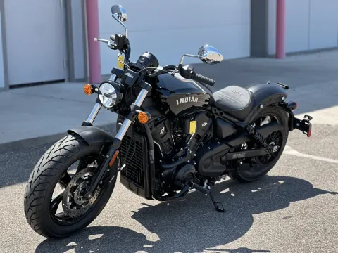 Another view of 2025 Indian Motorcycle Scout® Sixty Bobber Black Metallic for sale in Pueblo West, CO at Strictly Powersports