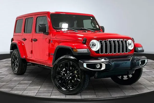 Red 2025 Jeep Wrangler Sahara 4xe for sale in Roanoke, IN