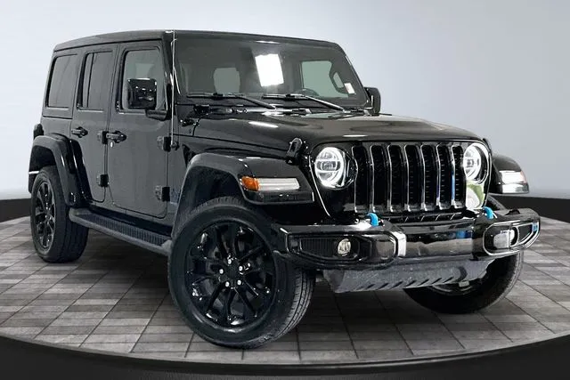 Black 2021 Jeep Wrangler Unlimited Sahara 4xe for sale in Roanoke, IN