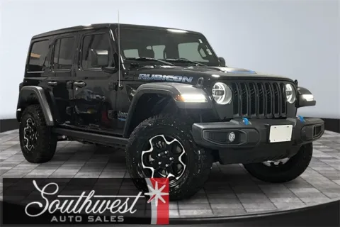 Black 2021 Jeep Wrangler Unlimited Rubicon 4xe for sale in Roanoke, IN