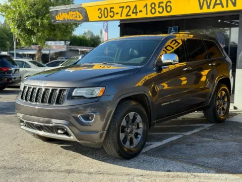 Gray 2015 Jeep Grand Cherokee Overland Sport Utility 4D for sale in North Miami Beach, FL
